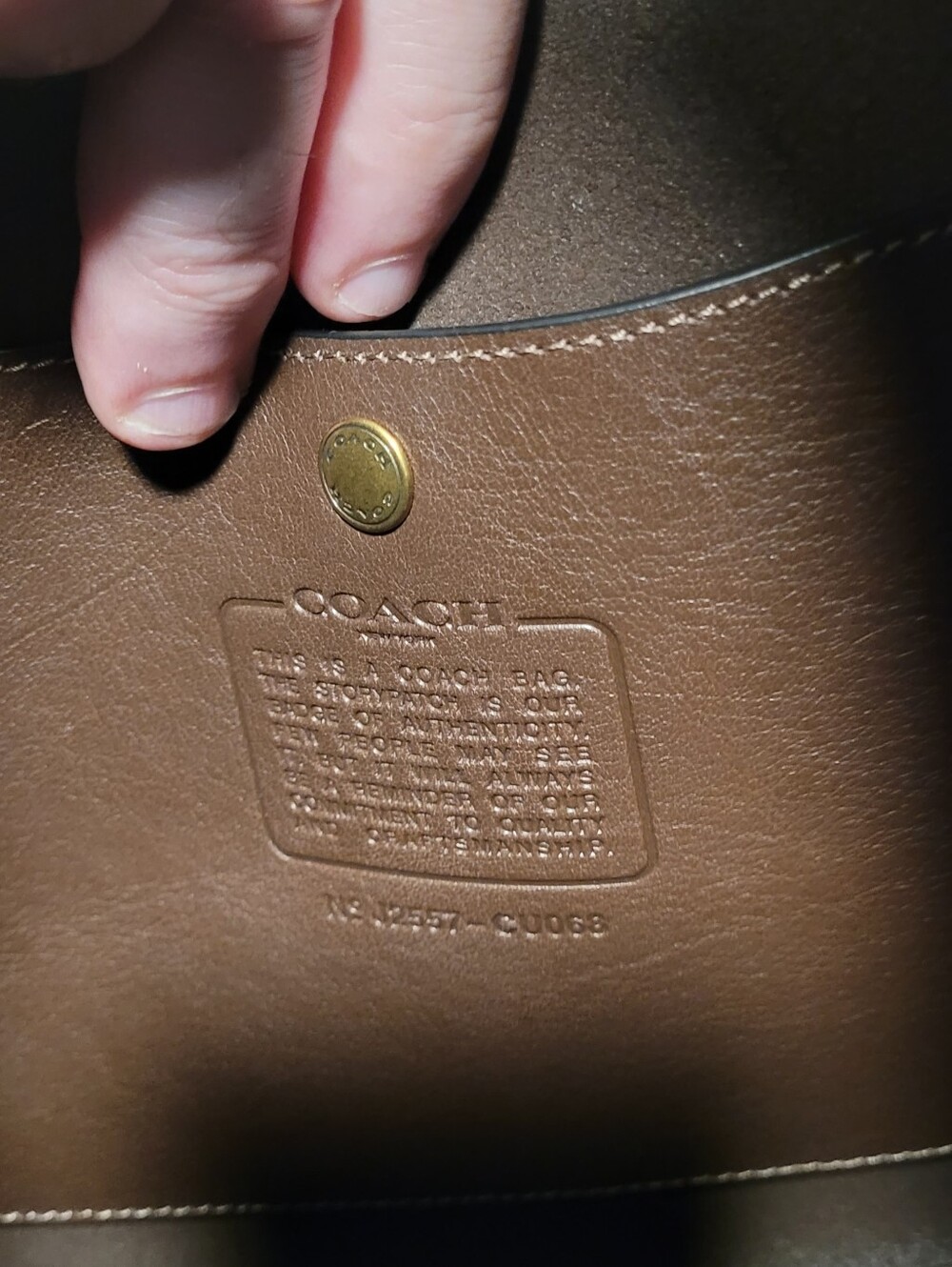 Coach Dark Brown Leather Hobo with Gold Logo - Picture 4 of 4
